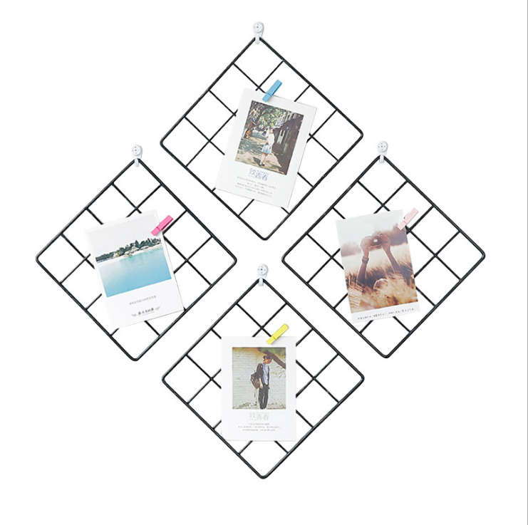 Photo Display Board iron wire frame grid mesh photo wall decoration