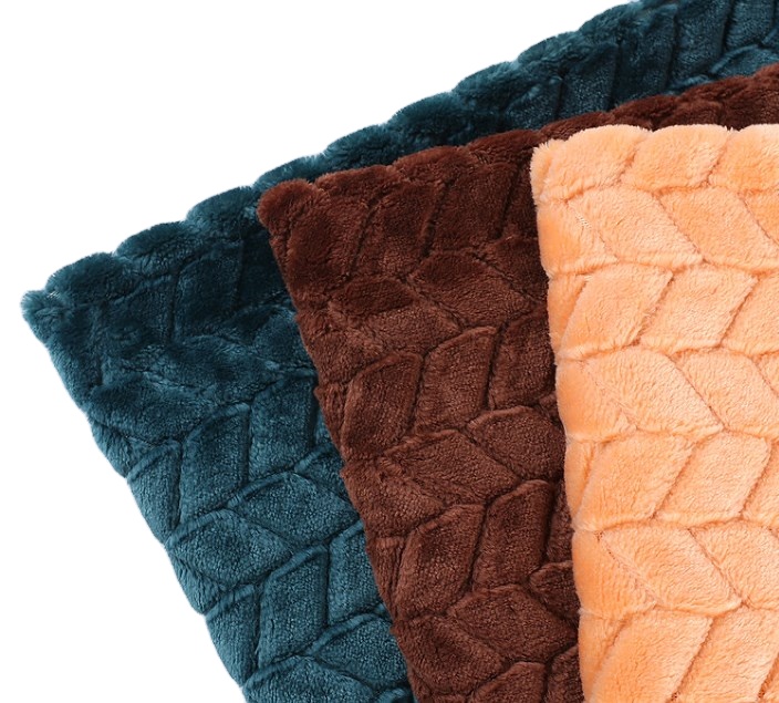 100% polyester jacquard flannel fabric fleece velvet fabric for home textile blanket