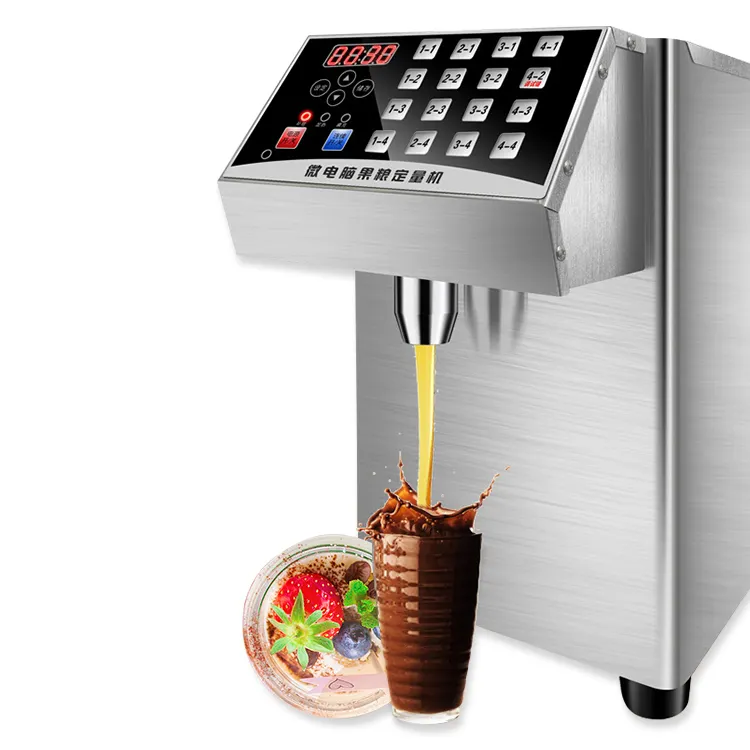 factory 16 keys automatic fruit sugar fructose syrup Dispenser equipment boba milk bubble tea fructose machine for drinks