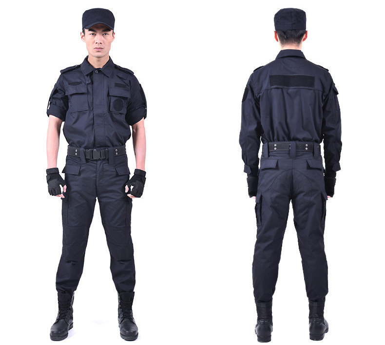 Grid Combat Training Uniform Summer Combat Training Suit Men's Navy Blue Duty Summer Short-sleeved Male Security Work Uniform