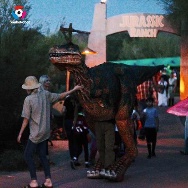 Amusement Park Life Size Adult Animatronic Robotic Walking Mechanical Dinosaur Costume