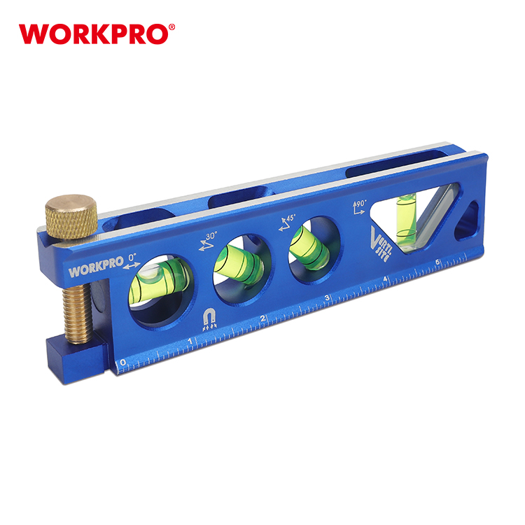 WORKPRO 6,5 дюйма 165 мм Магнитная торпеда спиртовой уровень 4 флакона инструмент для измерения уровня Магнитный вертолет. Уровень торпеды на площадке