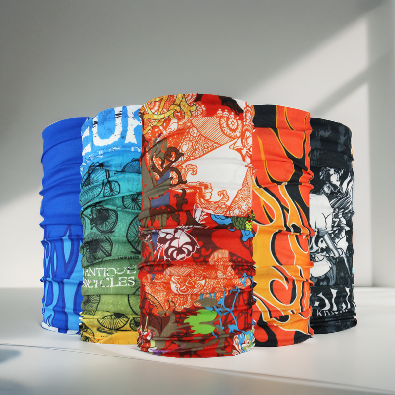 Custom Sublimation Printed Logo Cycling Face Cover Bandanas Headwear Scarf Square Neck Gaiter Seamless Tube Bandanas For Men