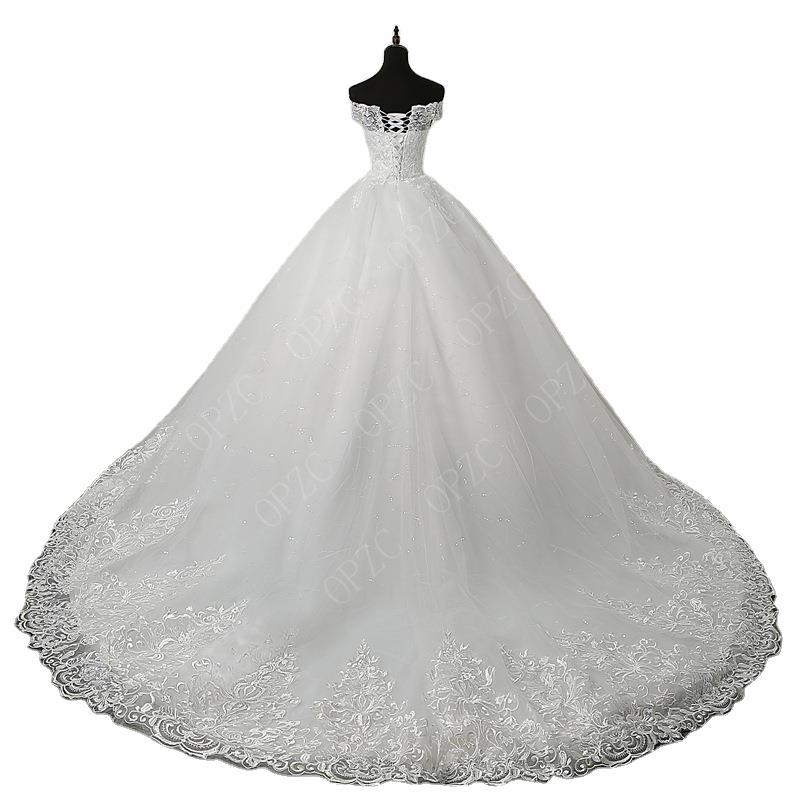 Wedding dress 2021 new European and American cross-border sources of lace embroidery breast swab bridal sleeveless wedding dress