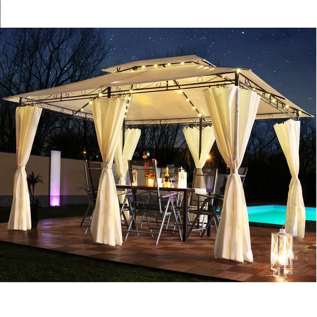 Outdoor Garden Gazebo With LED Solar Lighting Mail Order Packing