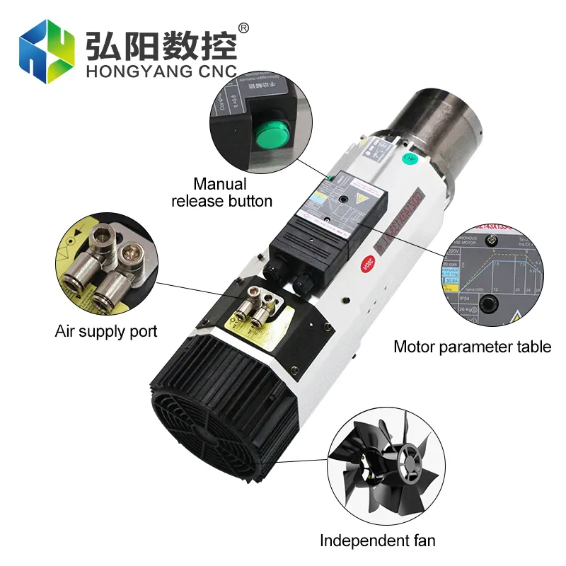 9KW Automatic Tool Changing Electric Spindle Cutting Machine Spindle Motor ISO30 Woodworking Engraving Machine Accessories