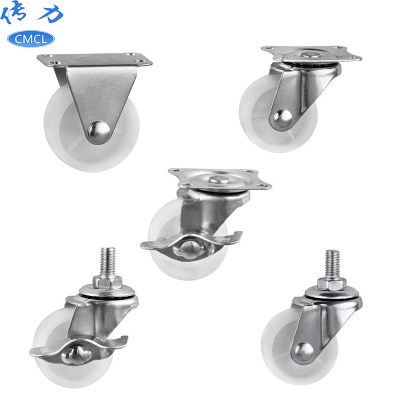 Multi types Wear-resistant 1.5 inch caster wheel white pp caster roller wheels single for Electrical appliances
