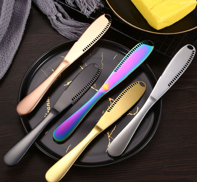 Amazon hot style 430 stainless steel butter knife butter knife jam knife cheese spatula cross-border products