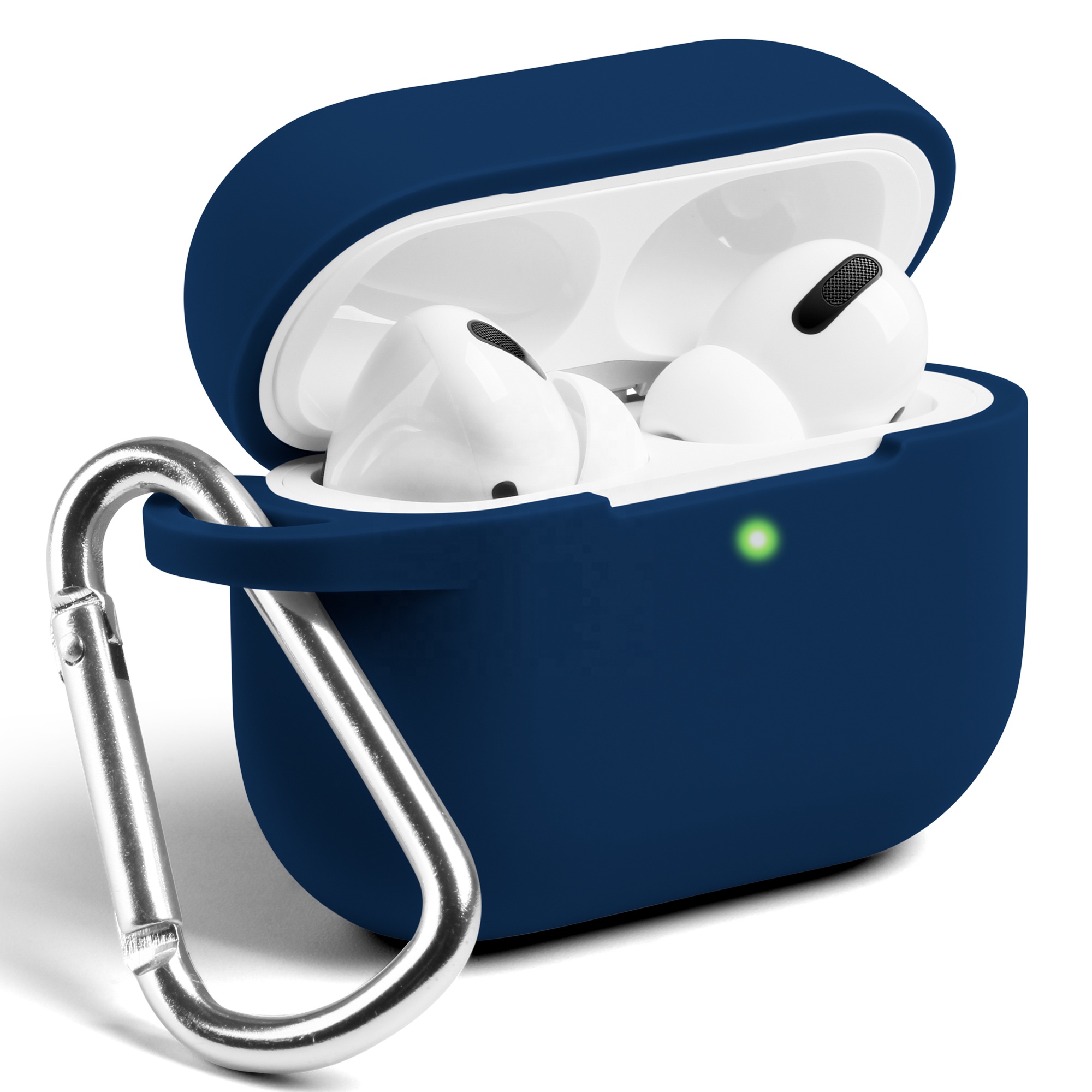 Роскошный силиконовый защитный чехол для Airpods Pro с карабином