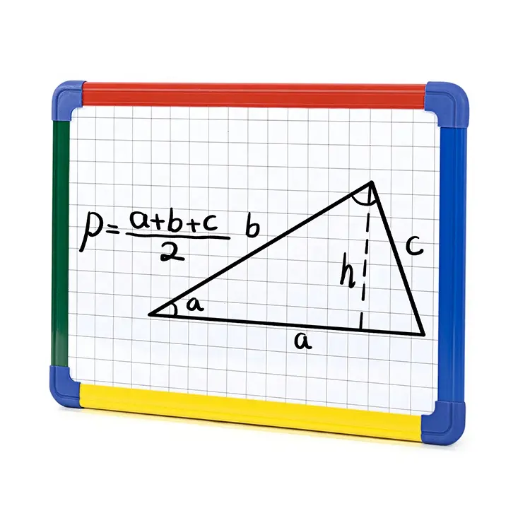High Quality Education Equipment Double Sided Colored PVC Frame Magnetic Dry Erase White Board Lap Whiteboard