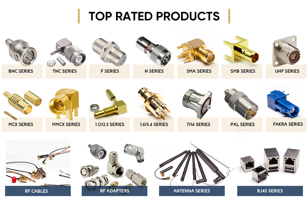 Zinc Alloy 50 Ohm RF BNC CCTV for Plc Angled Connector R/A Female PCB Mount with Stand