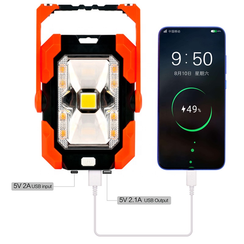 Портативный 4 в 1 COB Светодиодный фонарь на солнечных батареях, фонарик, Power Bank портативный подвесной мерцающего панели солнечных батарей интегрированная Светодиодная лампа для кемпинга