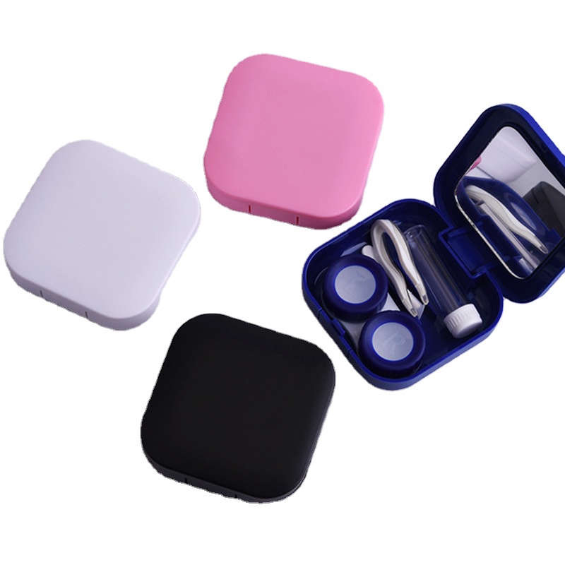 Customizable Plastic Contact Lenses Case Boxes Portable Contact Lens Cases with Mirror