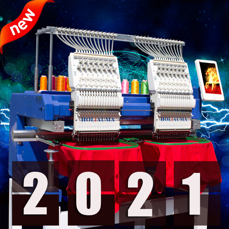 HO1502H 1200spm 400*500 мм шляпа футболка плоская 3d логотип 15 видов цветов 2 компьютеризированная вышивальная машина для продажи