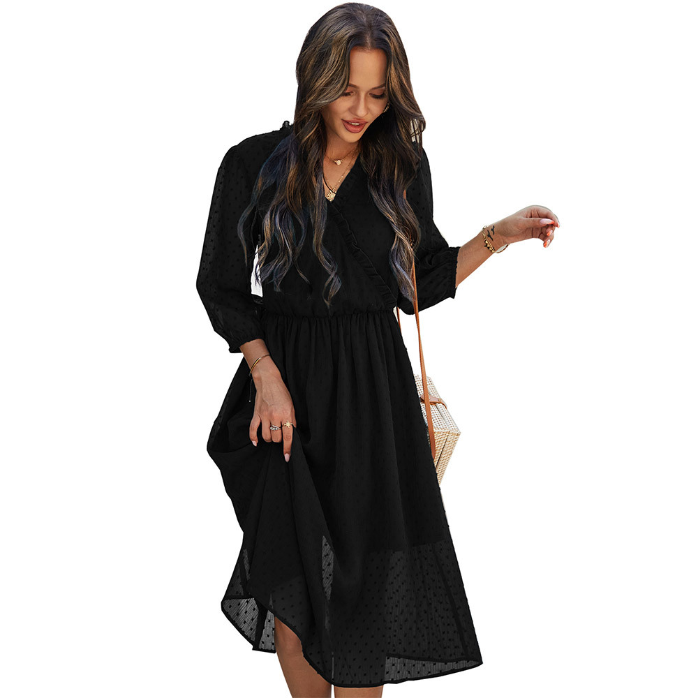2021 women's V-neck slim waist ladies shirt dress bodicon dresses one piece dress women
