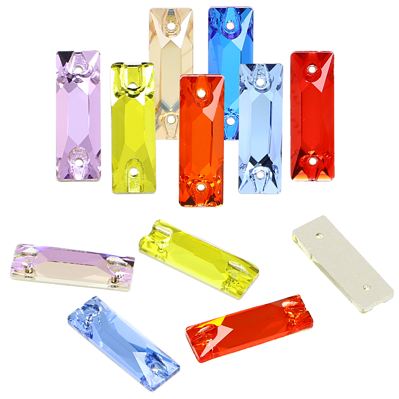 High quality rectangle flatback sew on rhinestones wholesale shiny bulk crystal stone beads garment shoes sewing accessories