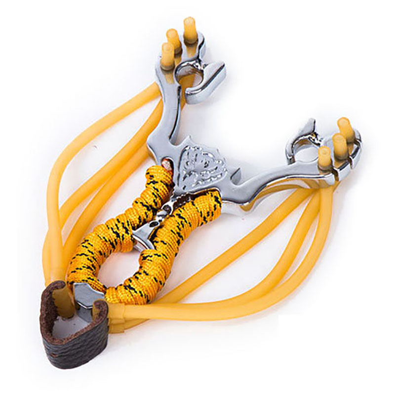 A Solid Hunting Slingshot with 3 Groups of Powerful Rubber Band with Stainless Steel Balls