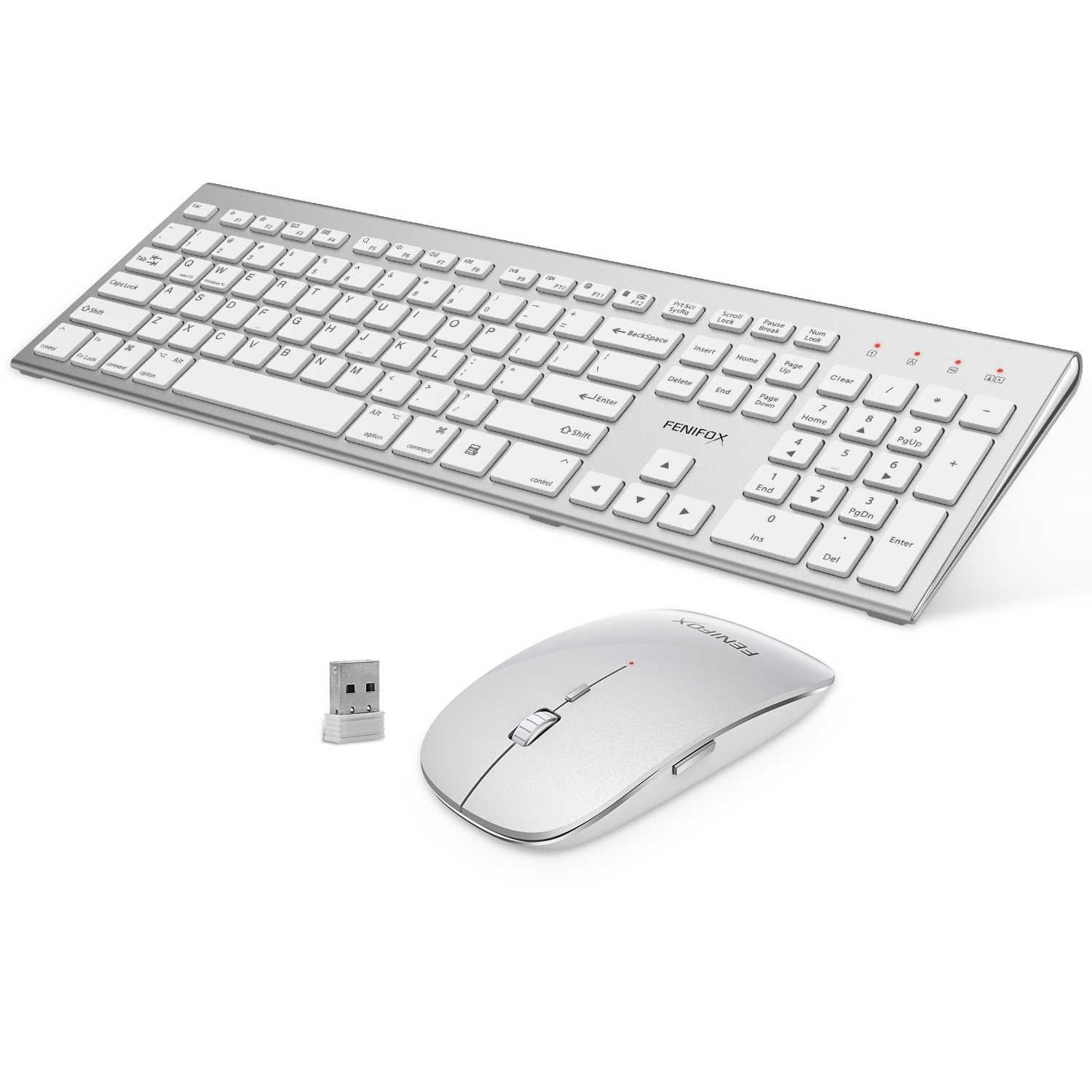 Ergonomic Slope Selection Dual System Switching 104 Key Full Size Scissors-key Wireless Keyboard and Mouse Combo Black Gold