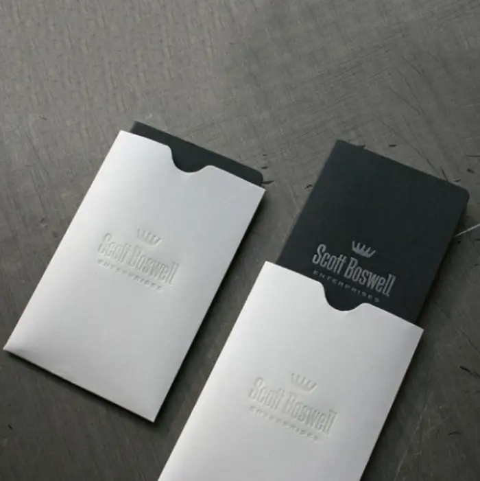 Luxury hot stamping embossed and debossed custom logo tiny paper envelopes