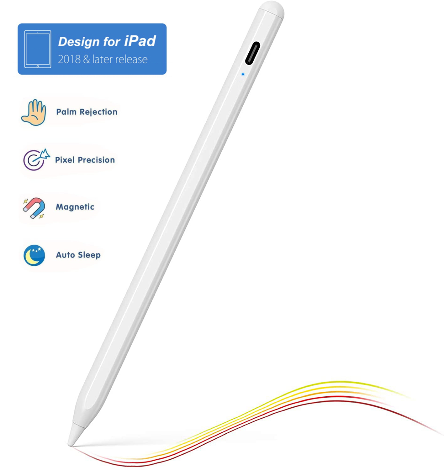 Высокоточный стилус для защиты рук для Apple iPad Pro Mini Air, сенсорный экран с сертификатами