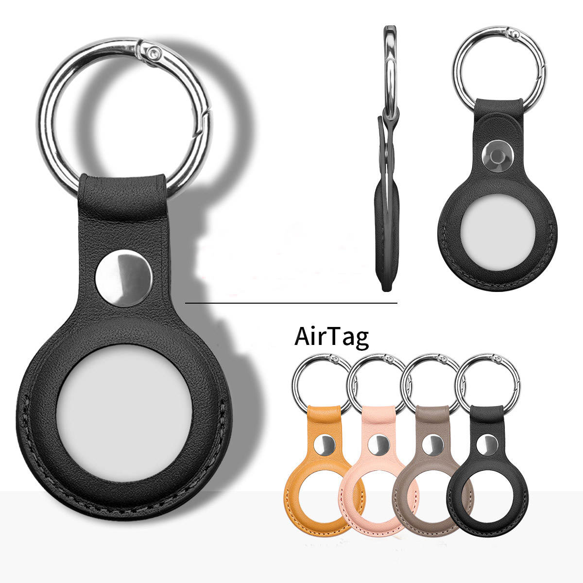 Бесплатные образцы на заказ, кожаный защитный чехол AirTag для Apple AirTag, Чехол для карт, чехол с кольцом для ключей