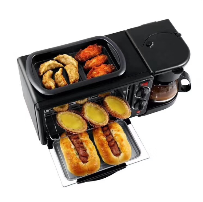 home multi-function three-in-one breakfast machine coffee oven toaster commercial mini electric oven omelette gift
