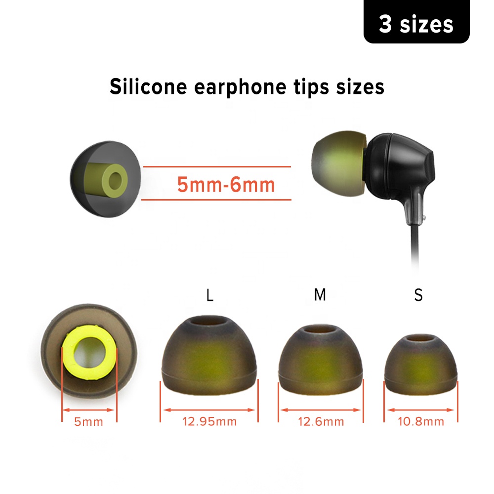 6 Silicon and 6 foam Earphone Earbuds Ear Tips