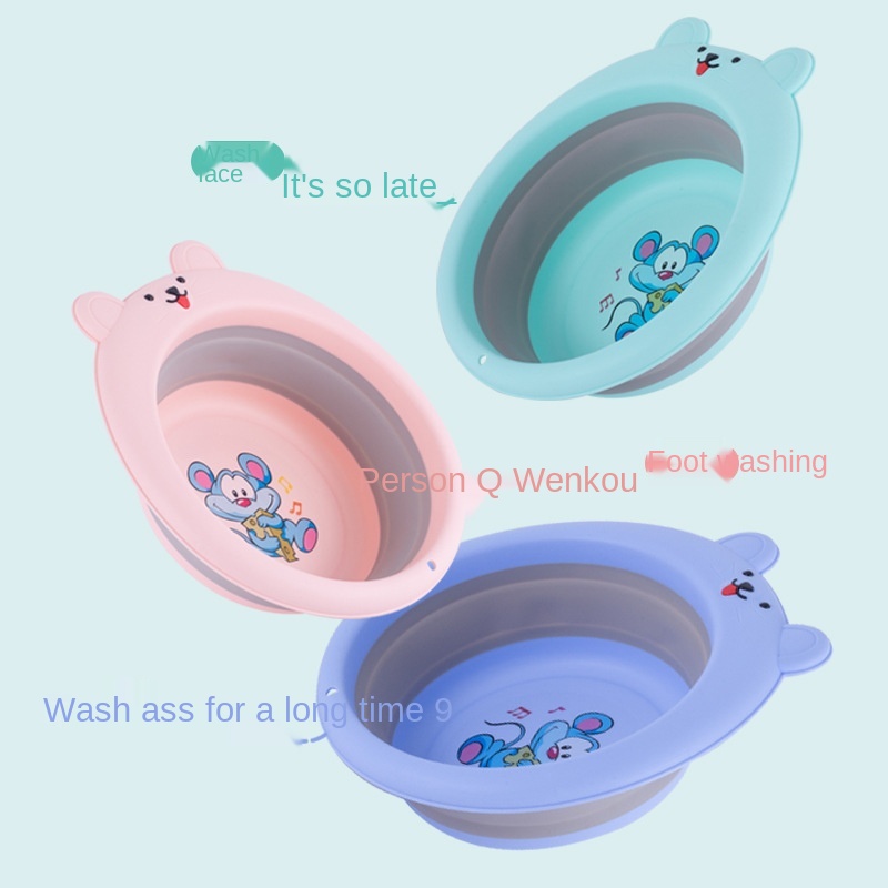 Family children cartoon folding washbasin PP baby telescopic washbasin portable washbasin