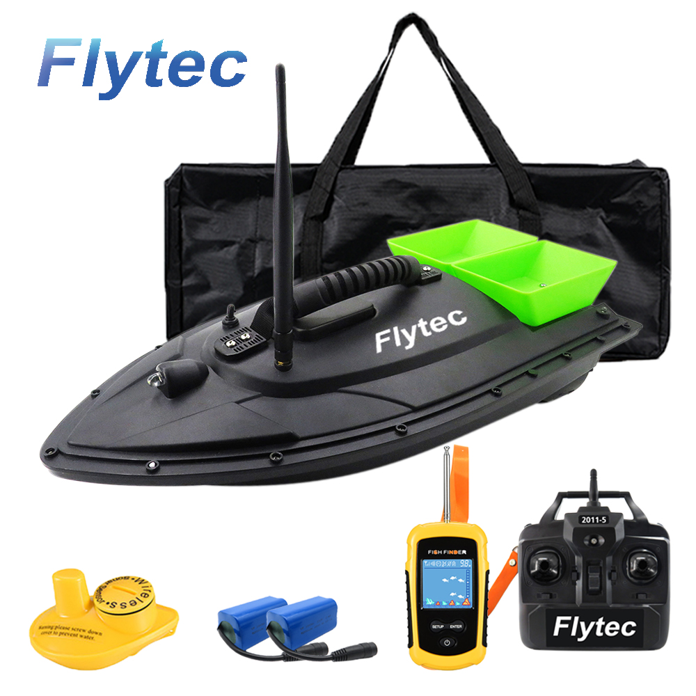 Newest Flytec 2011-5 8 Hours Long Battery Life 500M Fishing Bait Boat With Lucky Fish Finders Sounder For Carp Fishing