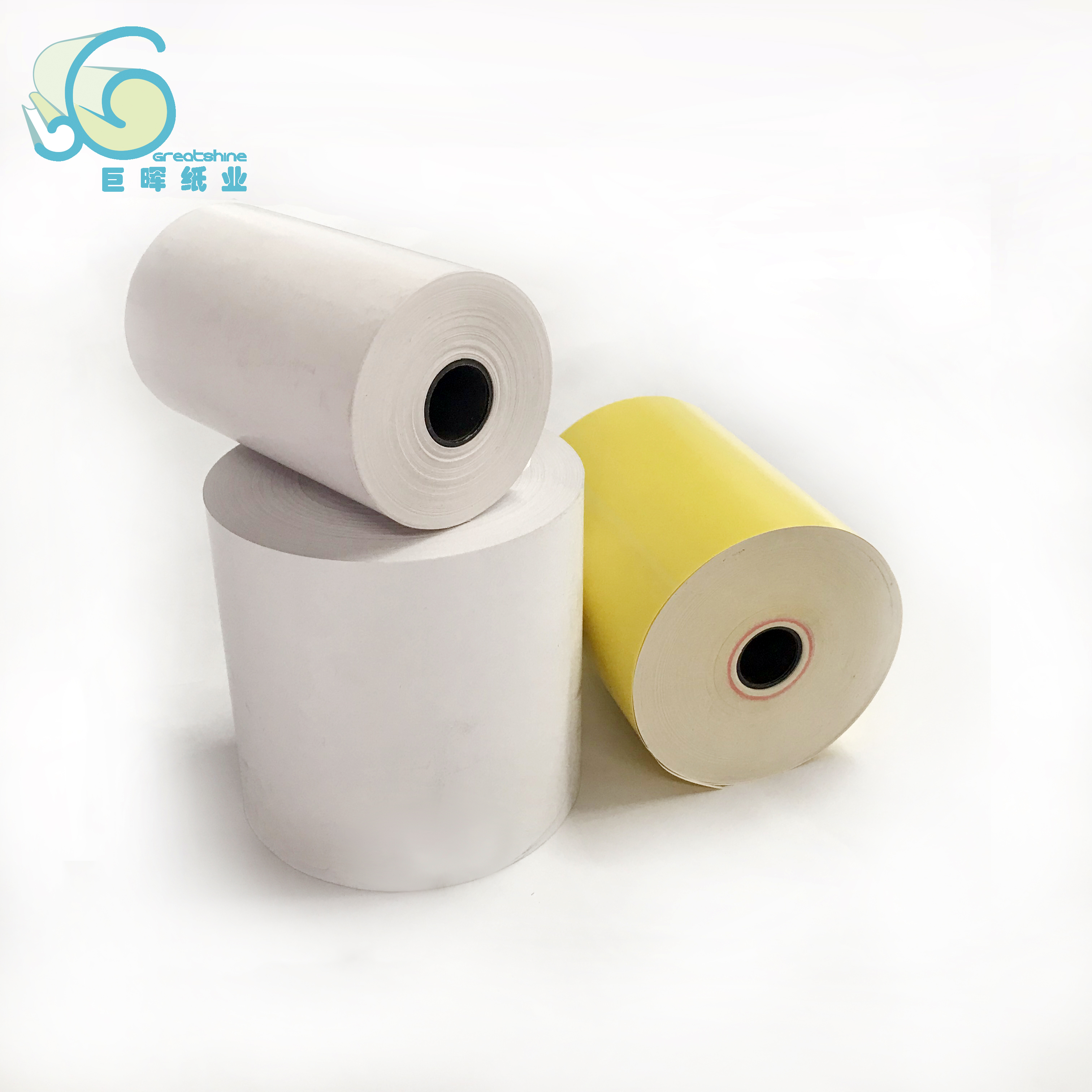 58mm 3 1/8 x 230 80x80mm 57x40 pre printed thermal paper rolls from Greatshine paper