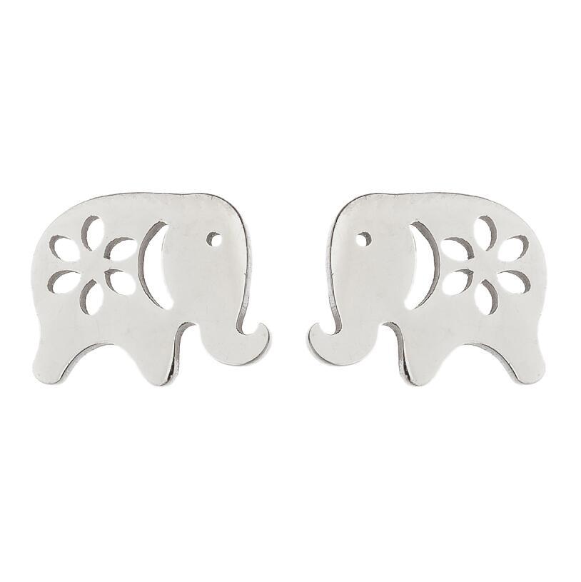 Wholesale Popular Hot Deals Cute Elephant Stud Earrings Simple Mini Stainless Steel Stud Earrings