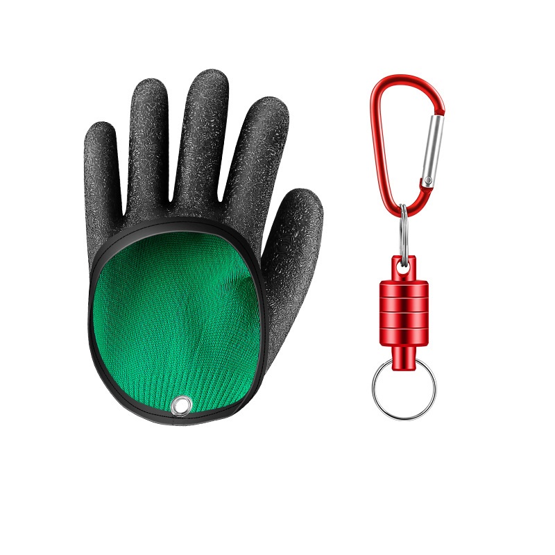 Fishing Gloves Non-slip Fish Catching Fisherman Protect Hand Puncture Latex Fishing Hunting Mittens Left Right Hand
