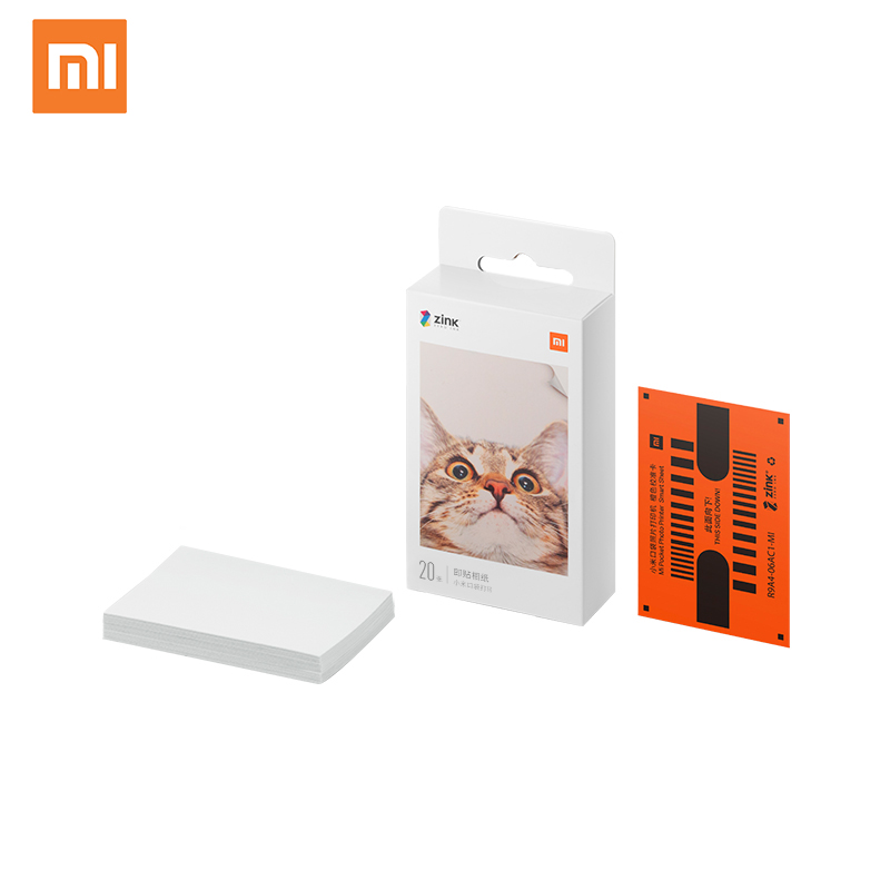 Оригинальный Xiaomi цинкованные Карманный принтер самоклеящаяся бумага печати фото 20 листов для Xiaomi Мини Карманный фотопринтер