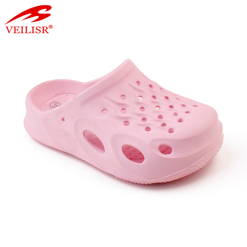 Breathable solid color children's hole shoes