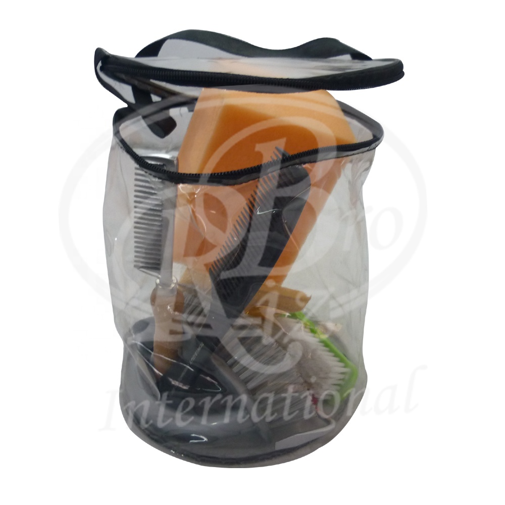 Horse Grooming Care Kit Contains 8 Pieces / Equine Horse Cleaning Set Transparent Zipper Bag