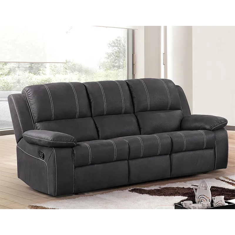 Elegant design living room leather 3 seater recliner chair sofa