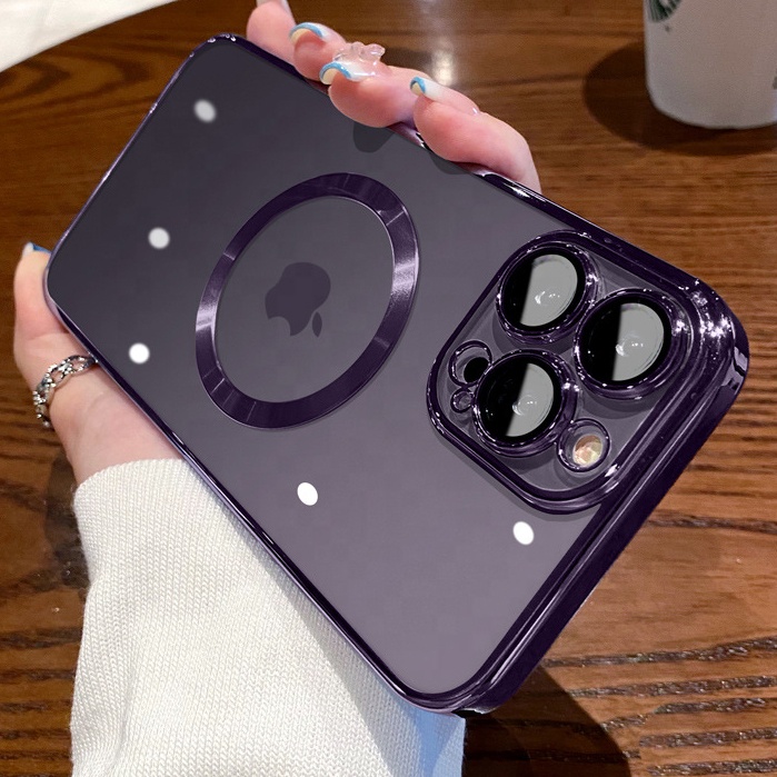 Чехол для телефона из ТПУ с гальваническим покрытием для iPhone 14 pro, чехол, магнитный Защитный Объектив, защитный чехол для iPhone 11/12, 13 pro max, чехол