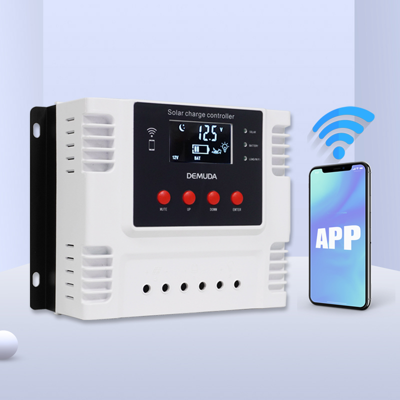 12V 24V/48V Auto Solar Charge Controller WIFI apps 10-60A Dual USB Battery PWM Controller for Solar Energy System