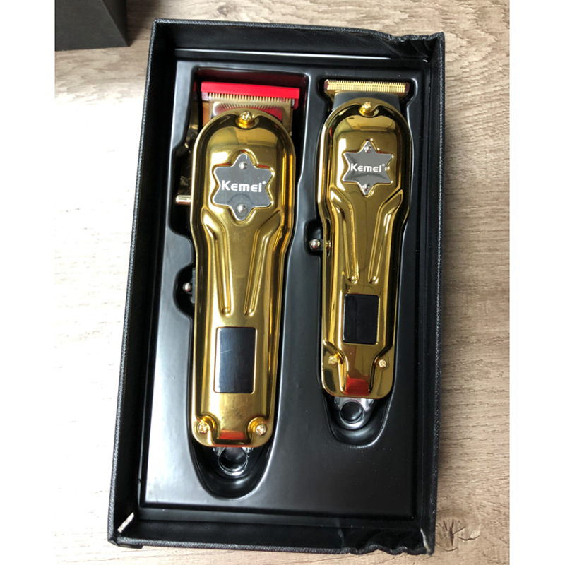 Gold Kemei триммер Kemei 2011, новые идеи товара 2021, профессиональный триммер для волос Kemei на парикмахерском кресле