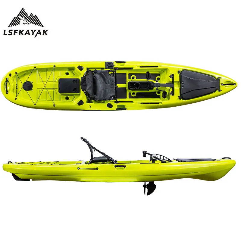 Plastic Kayak Single 13FT Kayak Fishing Foot Pedal Drive Plastic Kayak Wholesale