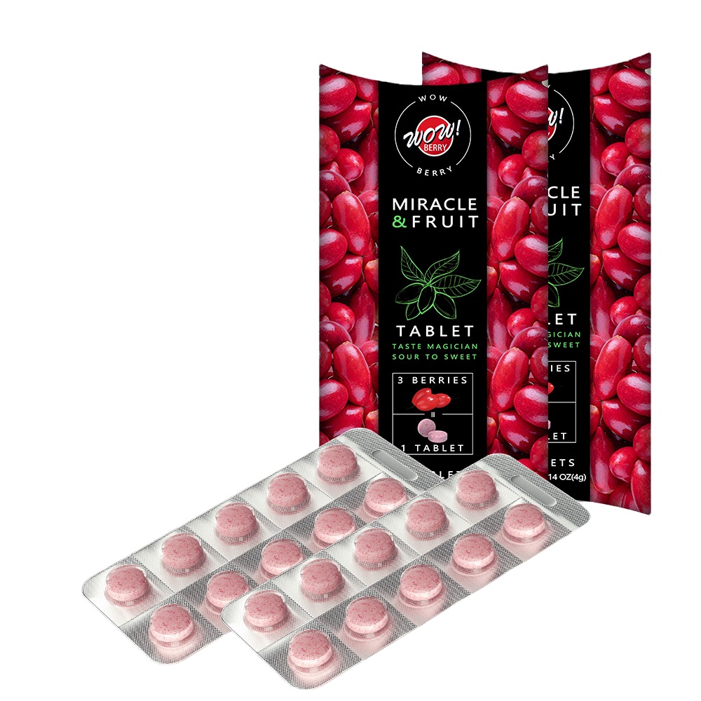 Dare to bTaste the magical Miracle Fruit Tablets 10 tablets in one box,Sour to Sweet,Mira Berry