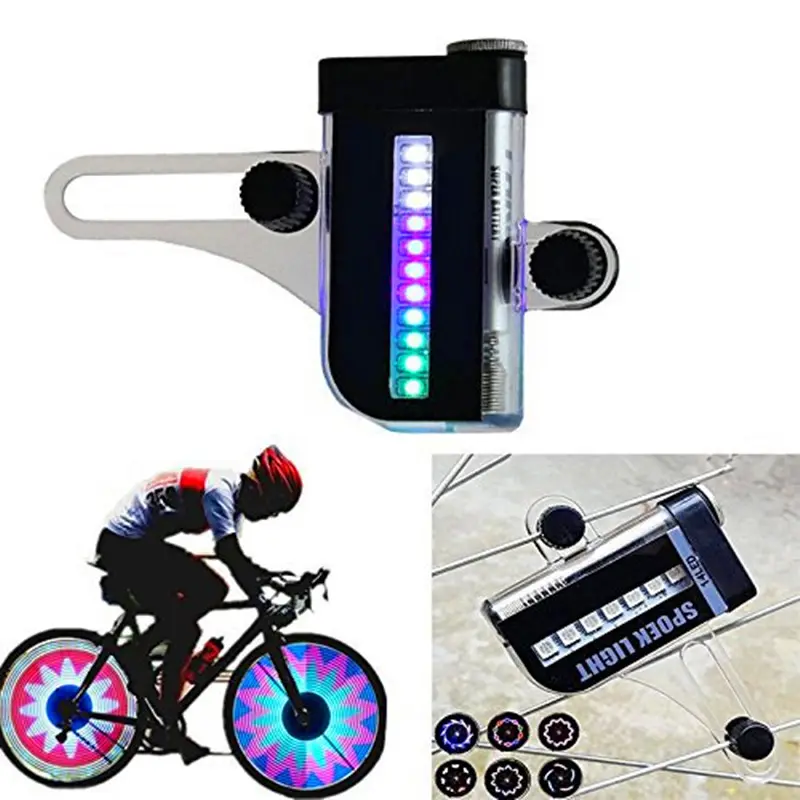 Two Side 14 LED Colorful Motorcycle Cycling Bicycle Bike Wheel Signal Tire Spoke Light,30 Changes Cycling Accessories