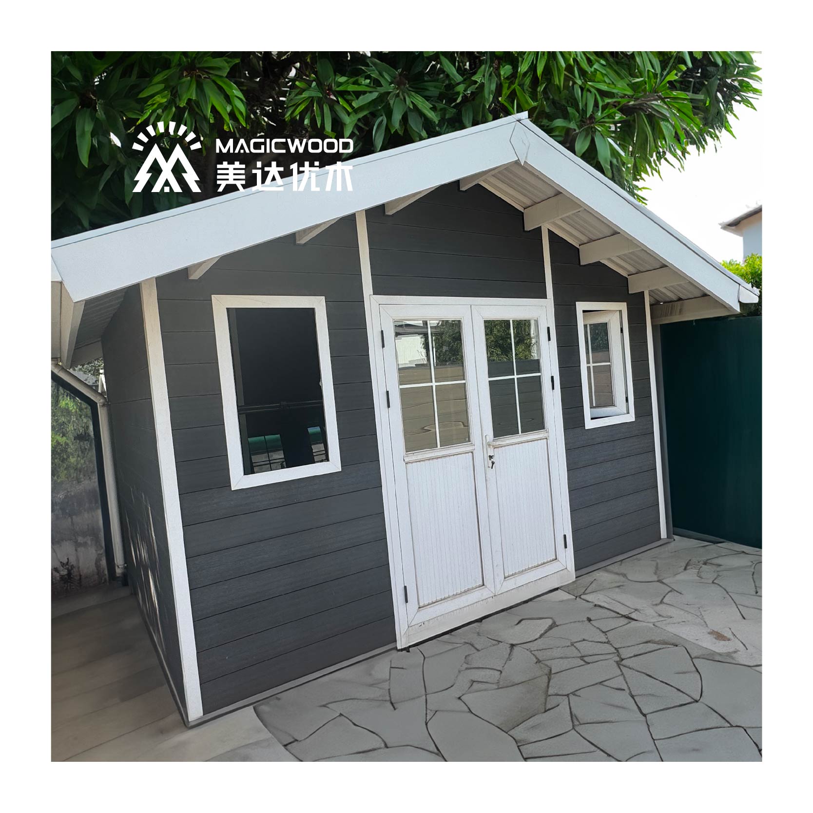 Easy Installation crack-resistant recycled plastic 8ft x 8ft metal tools outdoor garden sheds wpc broad shed
