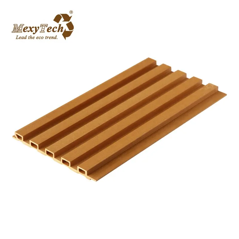 WPC hotel showroom hall decoration easy installation interior wood plastic composite indoor wall panel cladding