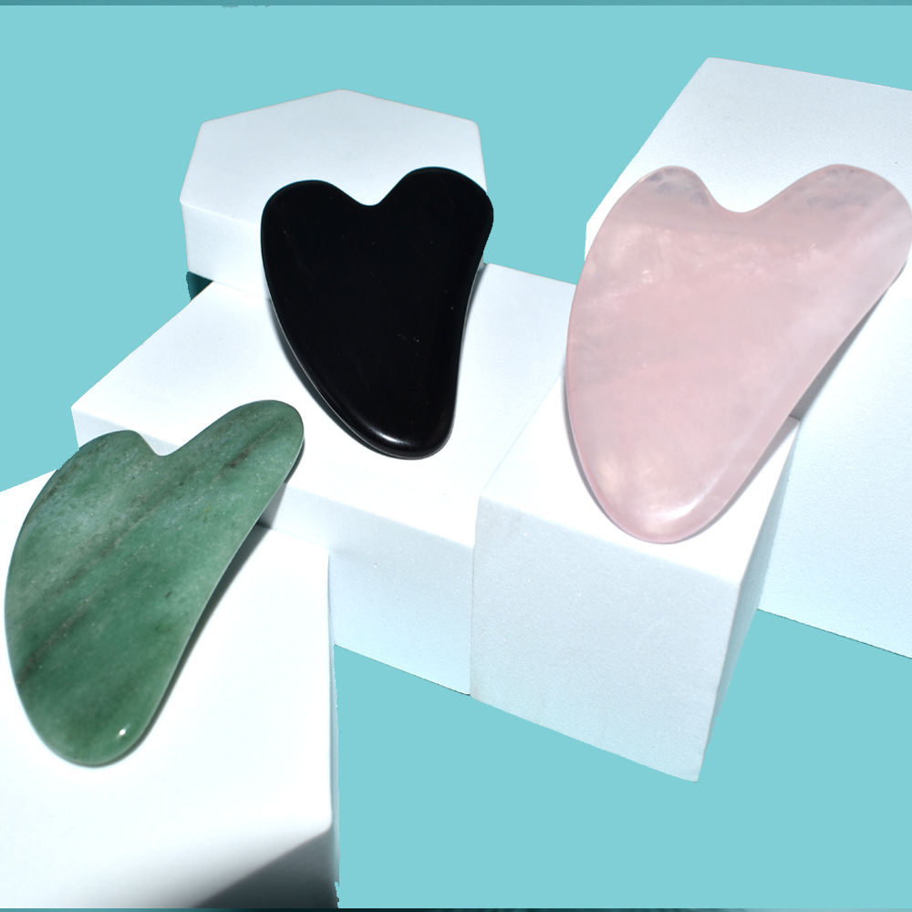 New Design Best Private Label Factory Private Label Face Lift Anti Aging Jade Stone Green Pink Rose Quartz Body Massage Guasha