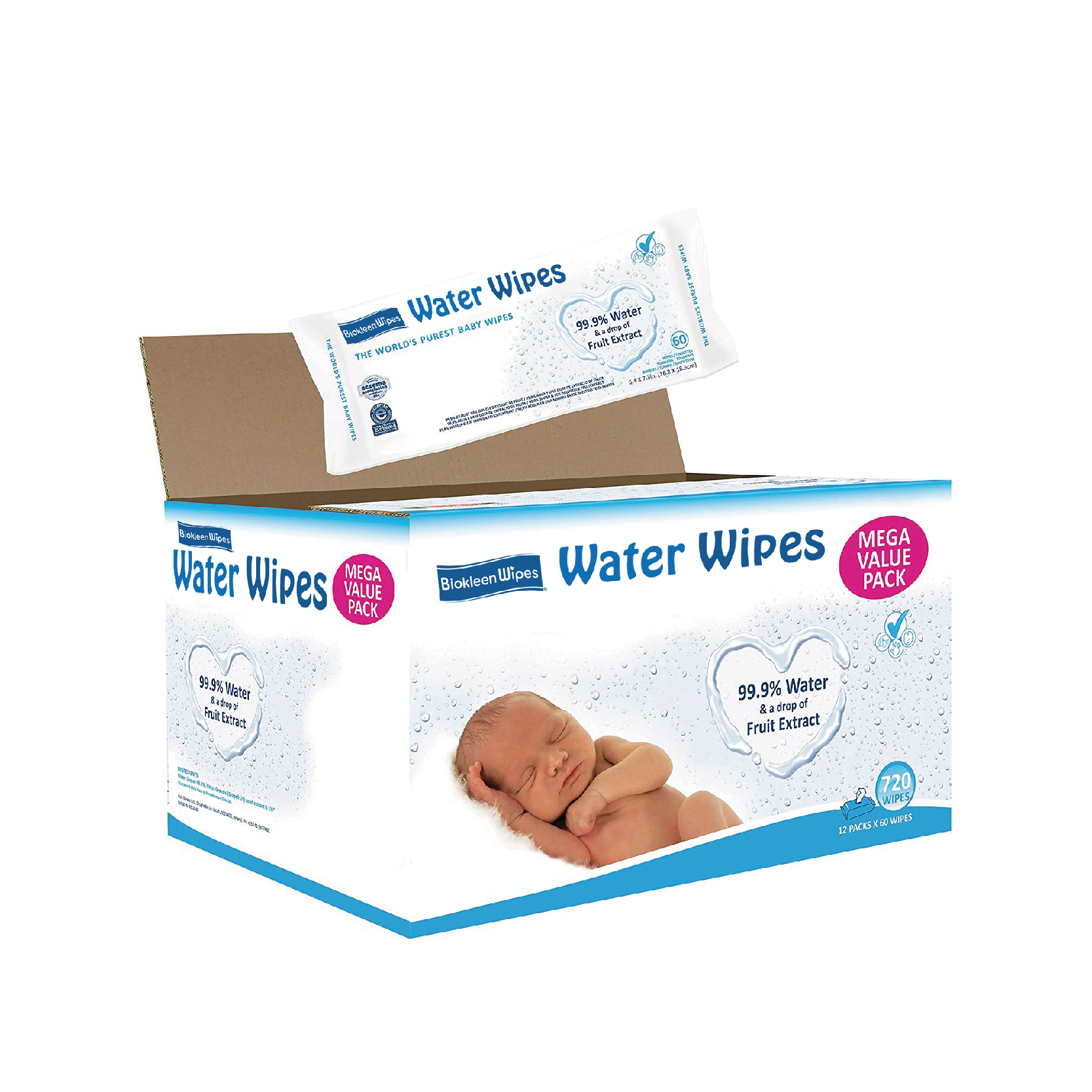 Lookon 99.9% Pure Water Baby Wipes Sensitive Baby Wipes Unscented & Hypoallergenic Wipes for Newborn Skin