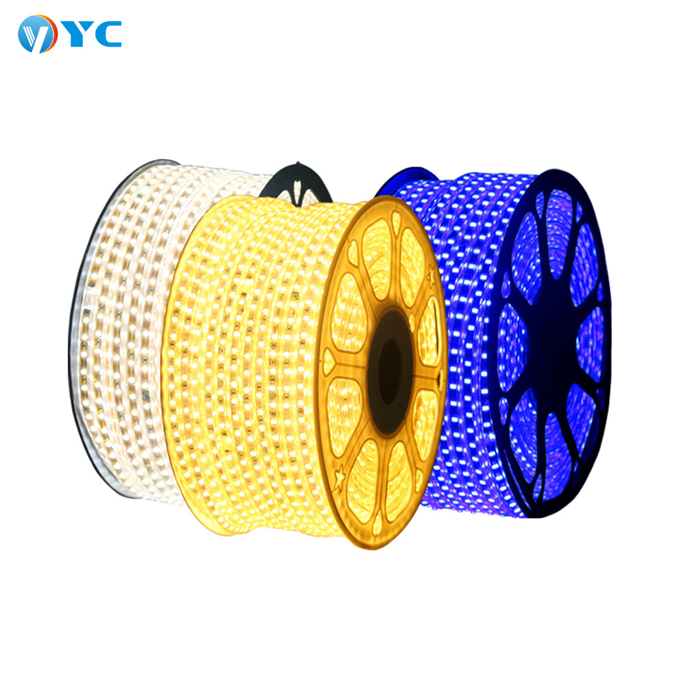 5050 smd 110v 220v 50m 100m RGB Светодиодная лента Водонепроницаемая IP65 Светодиодная гибкая лента белый теплый белый синий красный