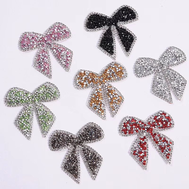 Hot sale iron on rhinestone diamond patches for dress decoration