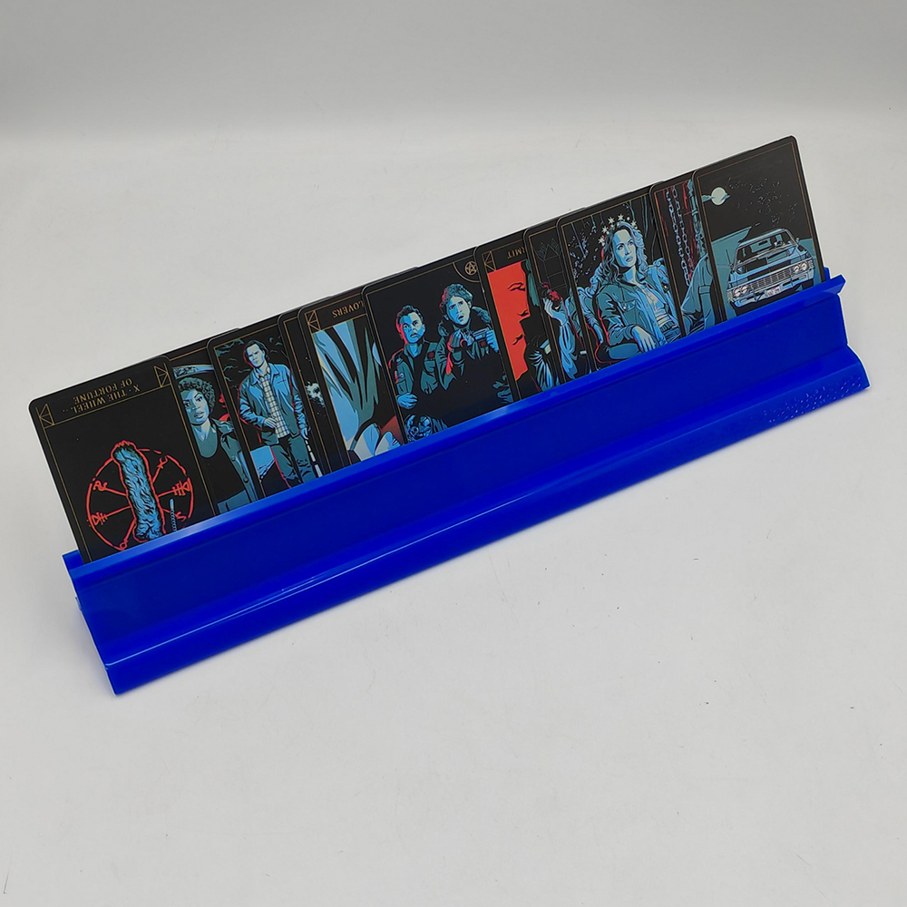 Purple Acrylic Set of Square Card Stand Holders for Trump Games & Trading Cards Board Game Accessory