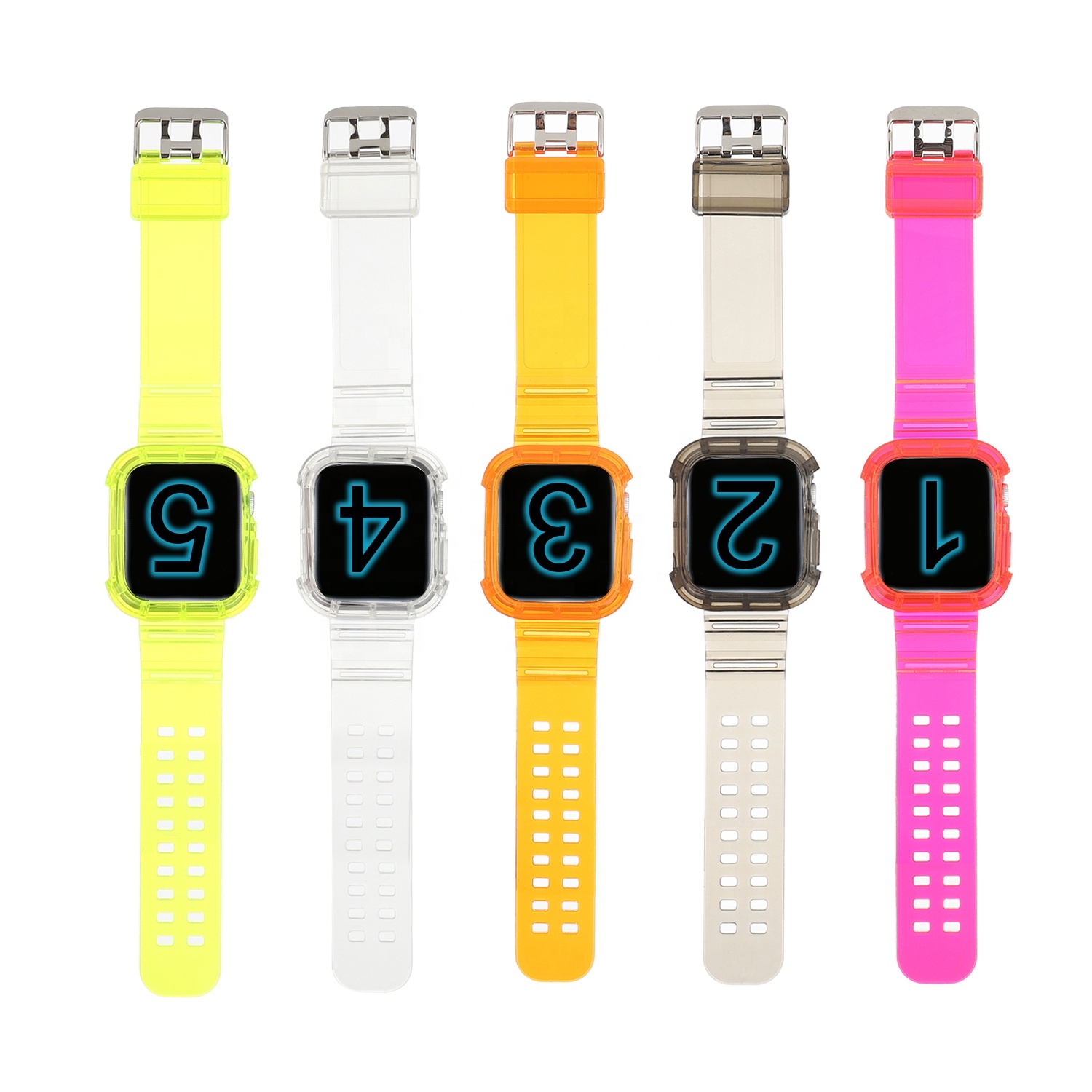 Прозрачный ремешок из ТПУ для Apple Watch, сменный Браслет для наручных часов, для мужчин и женщин, 38 мм 42 мм